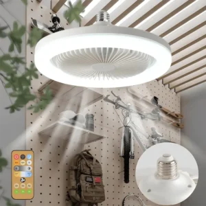 Luster ventilator montiran na plafon sa upaljenim LED svetlom