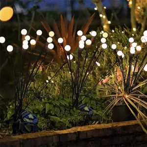 Solarne lampe za baštu u obliku kuglica (svitaca) u setu