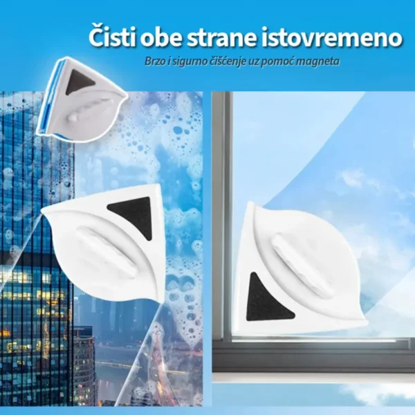 Čistač prozora sa jakim magnetom i sigurnosnim kanapom za ruku