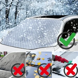 Automobil sa ceradom na šoferšajbni tokom jake zime