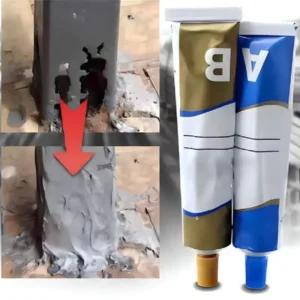 Dve tube AB paste za hladno varenje, komponenta A i B, spremne za mešanje