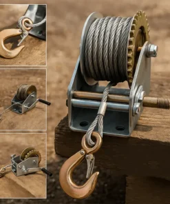 Ručno vitlo čekrk opremljeno izdržljivom čeličnom sajlom i kukom