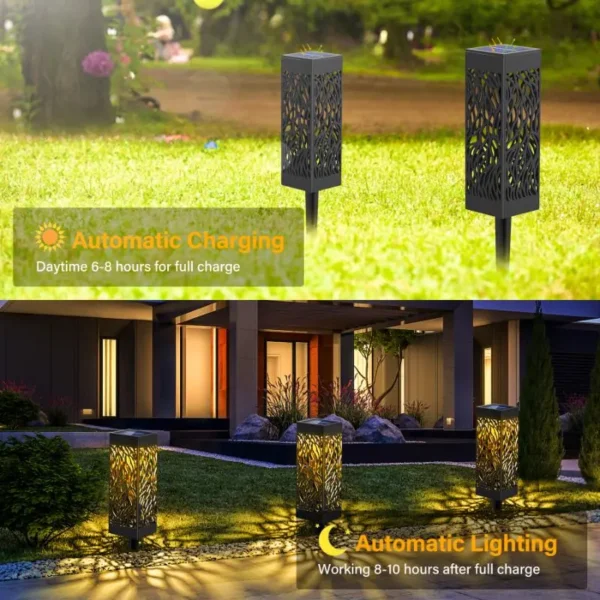 Spoljna solarna lampa za baštu sa realističnim dizajnom cveta