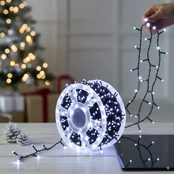 Novogodišnje sijalice 50m LED lampice dužine 50 metara sa modernim hladno belim svetlom