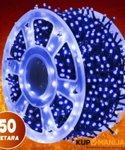 Novogodišnje sijalice dužine 50 metara sa jarkim plavim LED diodama