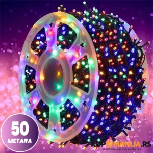 Novogodišnje sijalice dužine 50 metara sa šarenim (RGB) LED diodama
