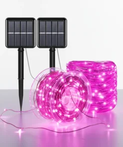 Solarne sijalice dužine 10 metara sa nežnim roze LED svetlom