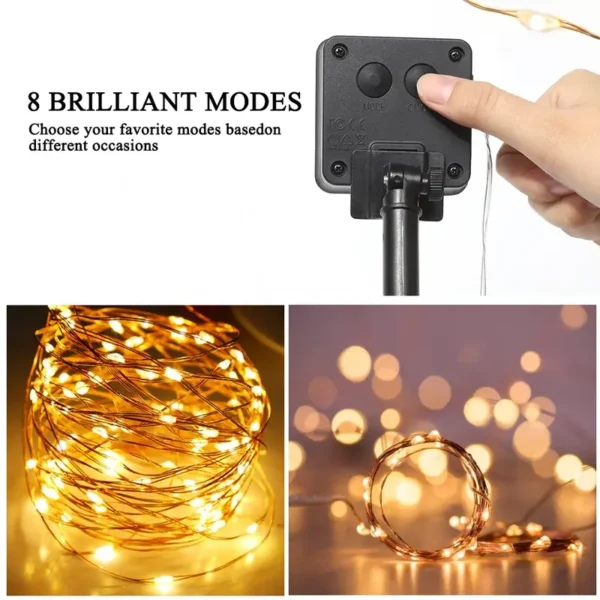 Prikaz kako solarne lampice elegantno ukrašavaju baštensku ogradu