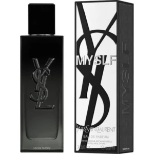 Elegantna crna monolitna bočica novog muškog parfema Yves Saint Laurent MYSLF