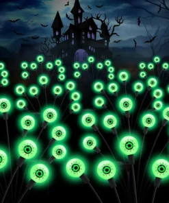 Dekorativna solarna lampa oči Halloween sa zelenim LED svetlom za efekat