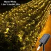 Dekorativna solarna LED mreža sa panelom pruža toplo osvetljenje bez struje