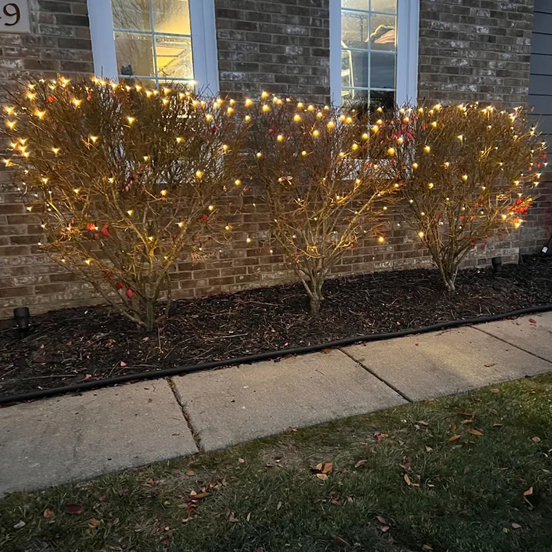Dekorativna žuta LED mreža za zidove i terase unosi nežan sjaj