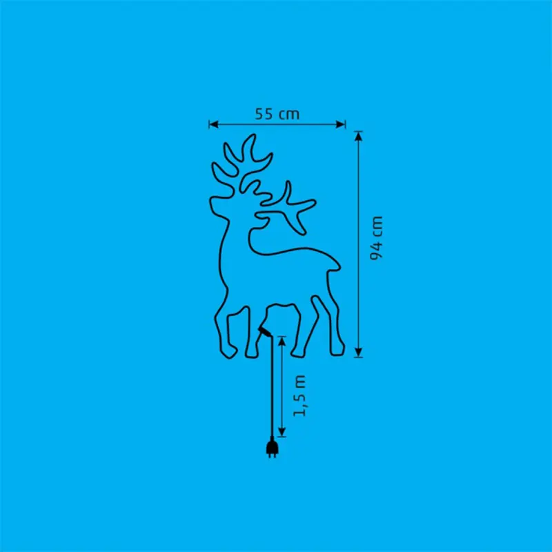 Dekorativni irvas LED figura za terasu stvara zimsku bajku