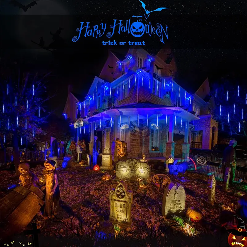 Dekorativni plavi svetlosni štapići za dvorište, balkon i krov