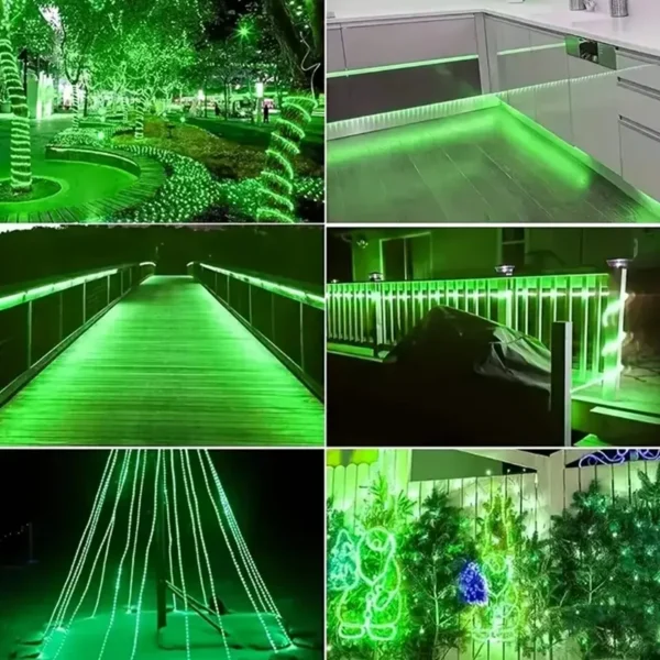 Elegantno zelena rasveta za vrt naglašava prirodne konture prostora
