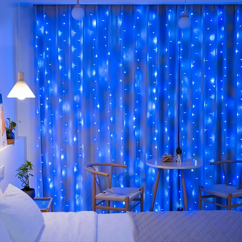 Enterijerska LED zavesa plava za zidove, prozore i plafone