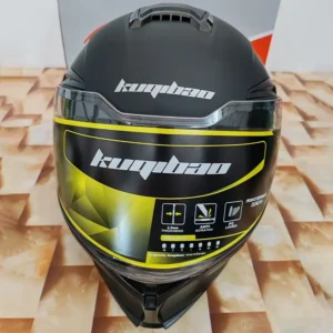 Crna flip-up (modularna) kaciga za motor sa podižućim prednjim delom