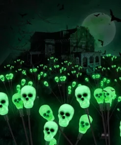 Halloween ukras solarni kostur sa zelenom LED svetlošću