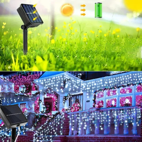 Solarne sijalice bele 7m padajući nizovi
