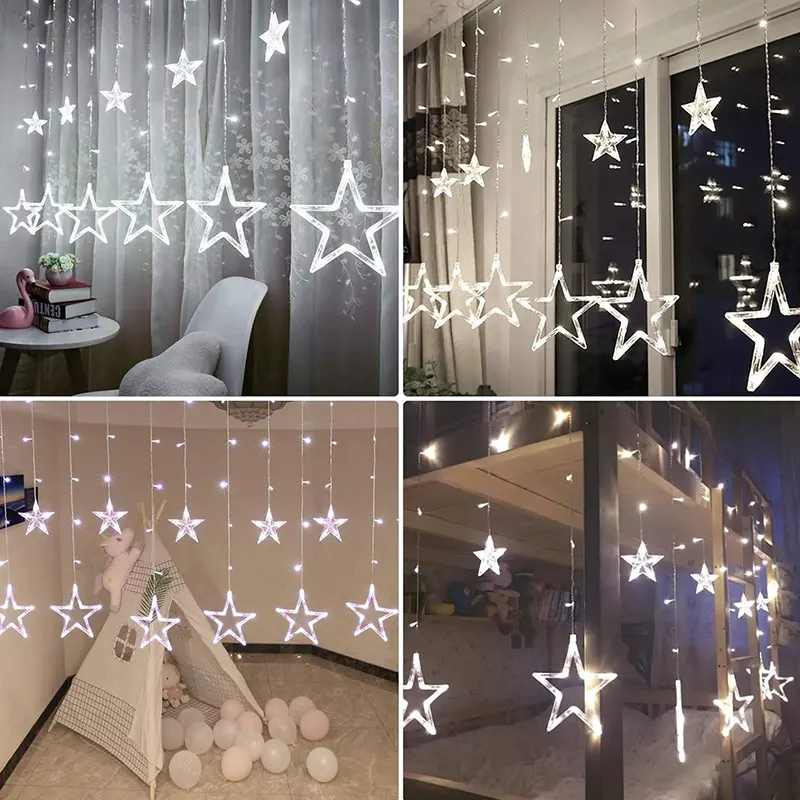 LED lampice sa efektom padanja zvezda u žutoj nijansi osvetljavaju prostor