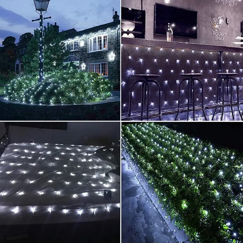 Mrežasta solarna LED zavesa bela svetlost unosi mir i eleganciju