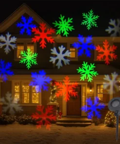 Novogodišnji RGB projektor šarene pahulje stvara magičnu svetlosnu dekoraciju u boji