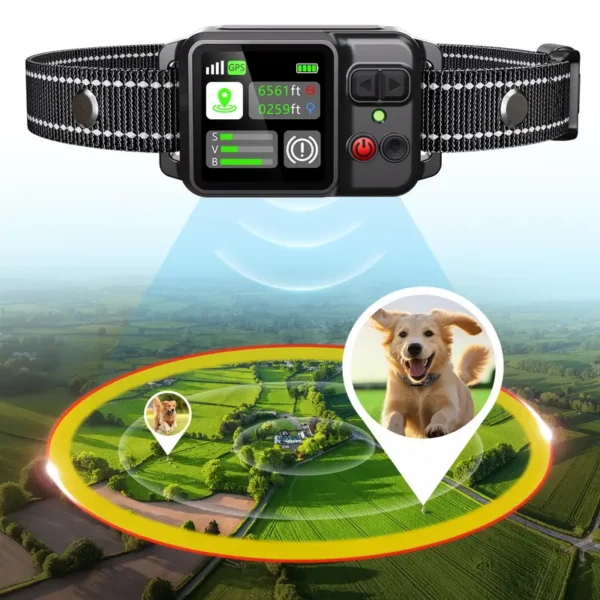 GPS ogrlica koja kombinuje funkcije ograde za pse i ogrlice za dresuru