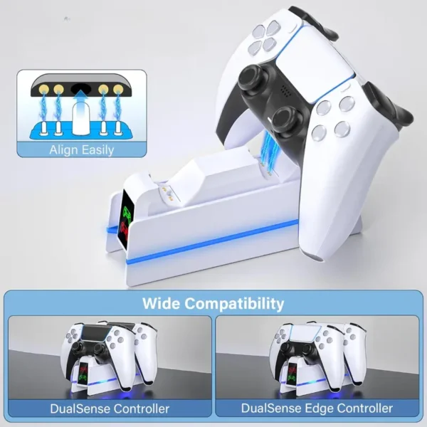 Neophodna oprema za PS5 - dupli punjač za bežične kontrolere