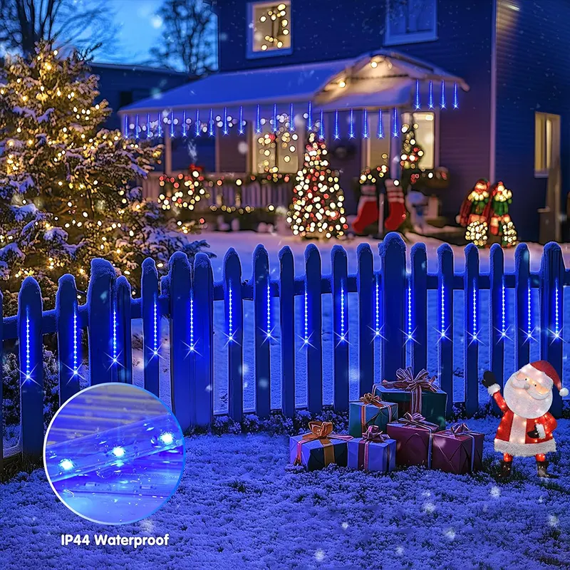 Plavi meteorski niz LED lampica sa efektom nežnog padanja svetlosti