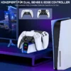 Elegantno postolje za punjenje dva PS5 kontrolera koje se uklapa uz dizajn konzole