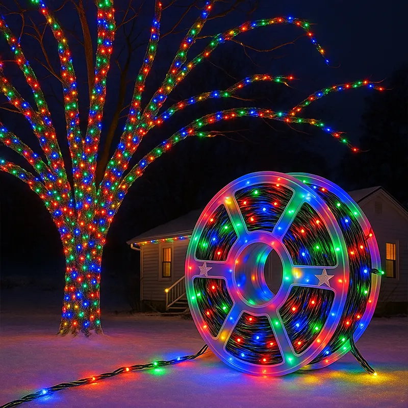 Šarene LED sijalice u koturu 50m sa RGB efektima pružaju dinamično dekorativno osvetljenje