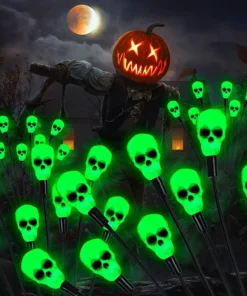 Solarna lampa kostur Halloween dekoracija sa zelenim LED osvetljenjem
