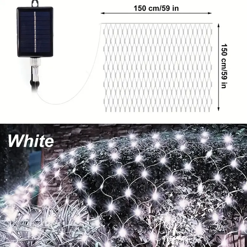 Solarna mrežasta zavesa bela boja idealna je za prazničnu dekoraciju
