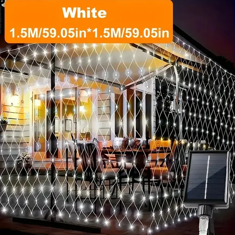 Solarne LED lampice bela mreža za prozore stvaraju svečanu atmosferu