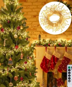 Unutrašnja dekoracija sa žutim lampicama idealna je za praznične trenutke