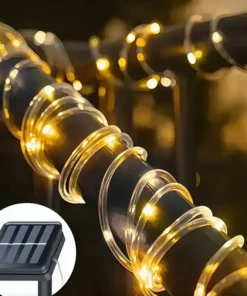 Žuto LED crevo sa solarnim napajanjem pruža topli ton i dekorativni efekat